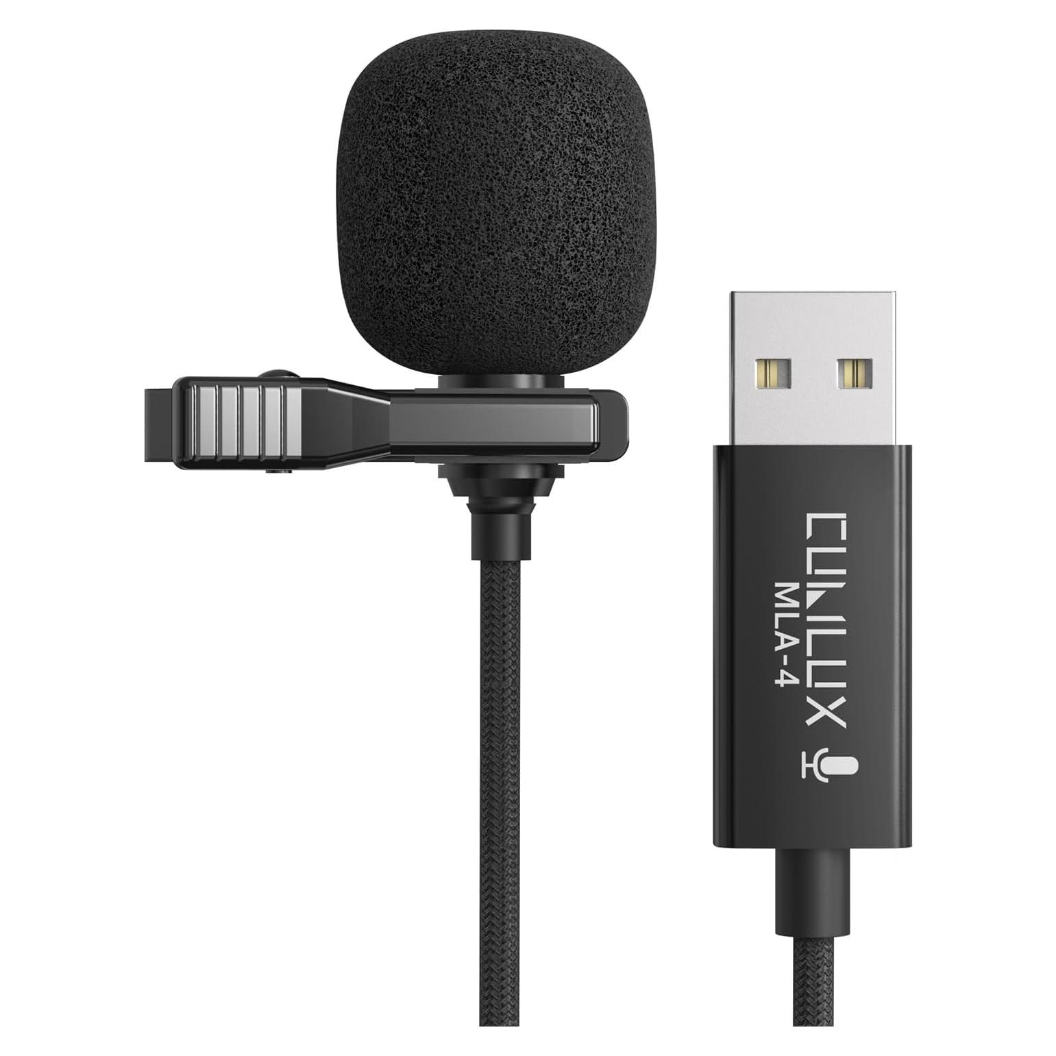 Micrófono Lavalier USB Cubilux E03-24 Unidireccional 1.22m