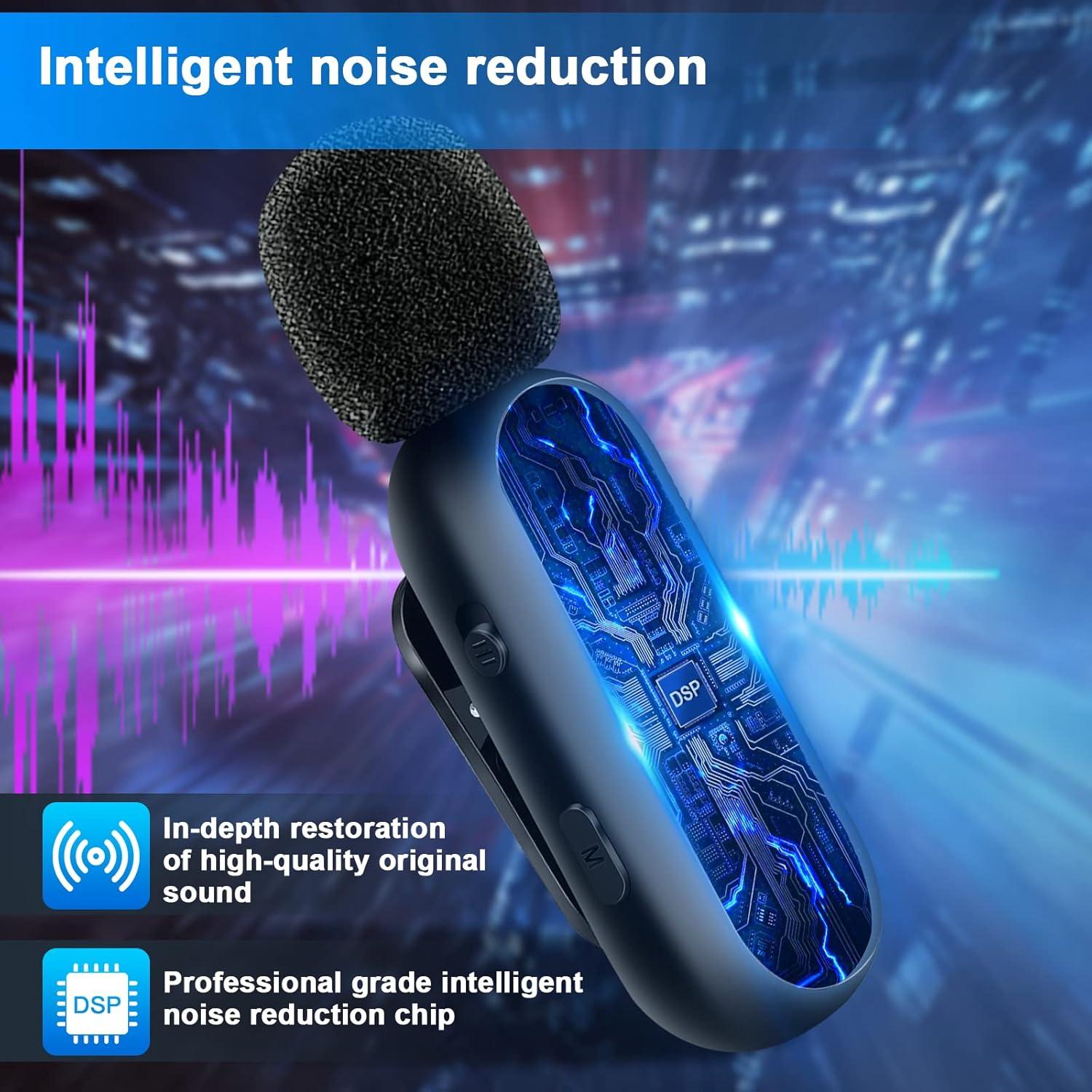 Micrófono Lavalier Inalámbrico HZXT K61 con Estuche de Carga