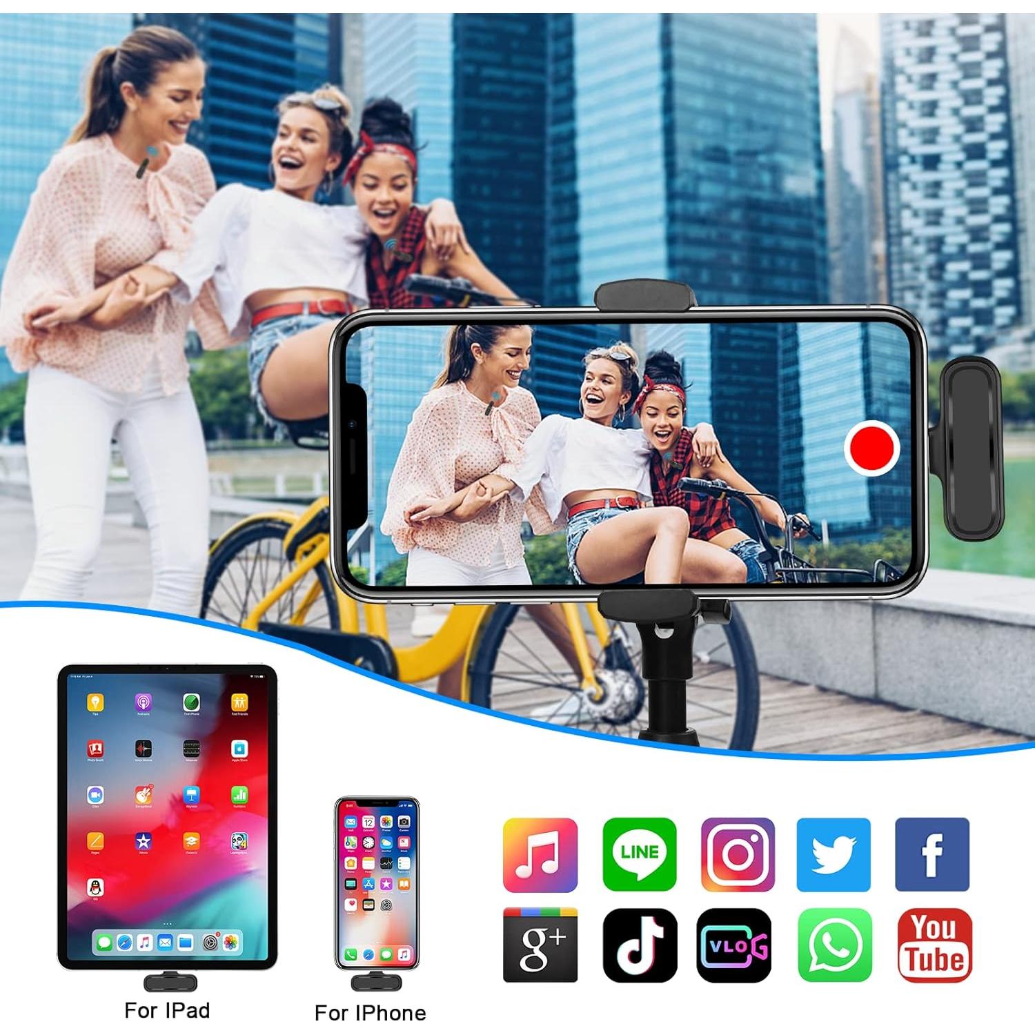 Micrófono Lavalier Inalámbrico HZXT K61 con Estuche de Carga