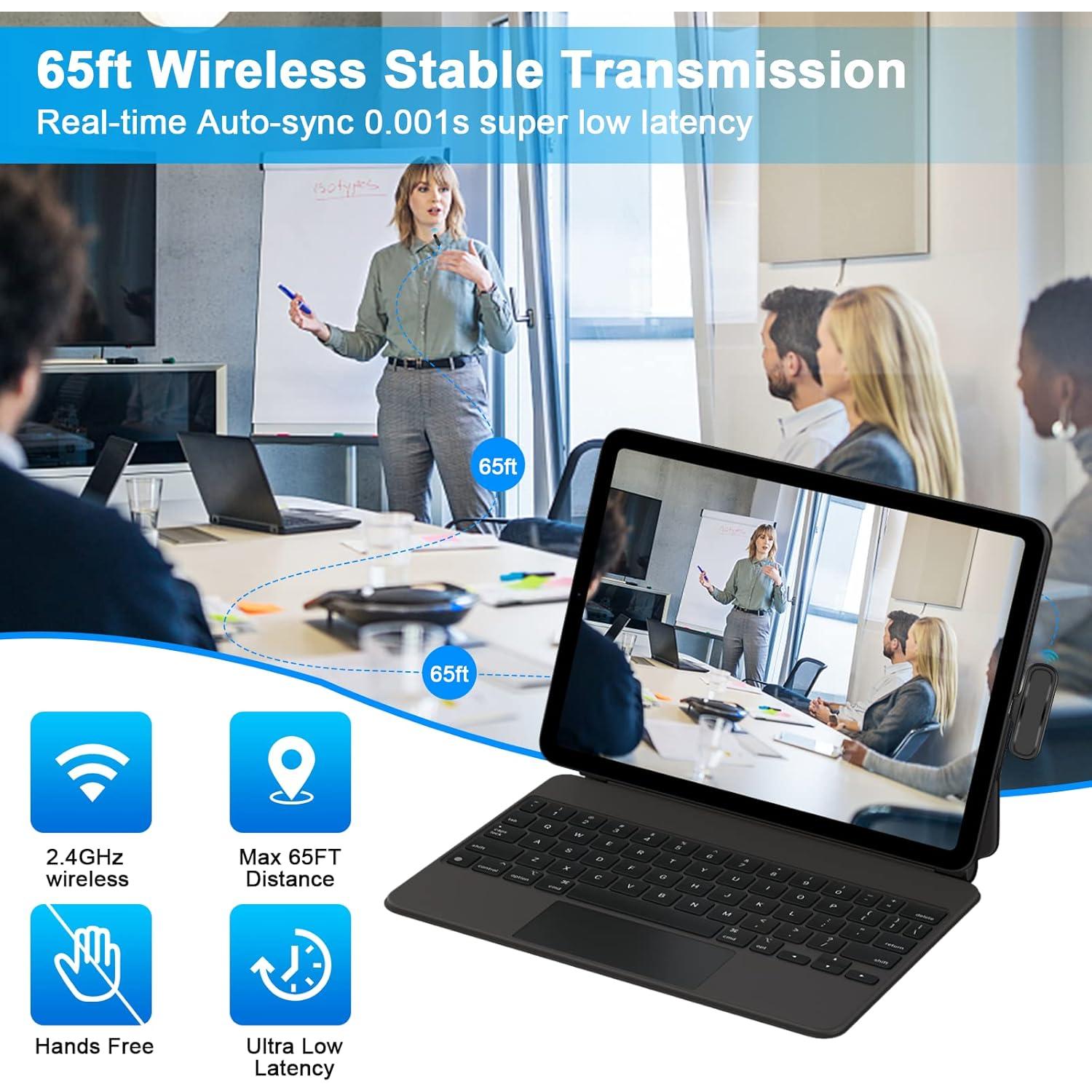 Micrófono Lavalier Inalámbrico HZXT K61 con Estuche de Carga