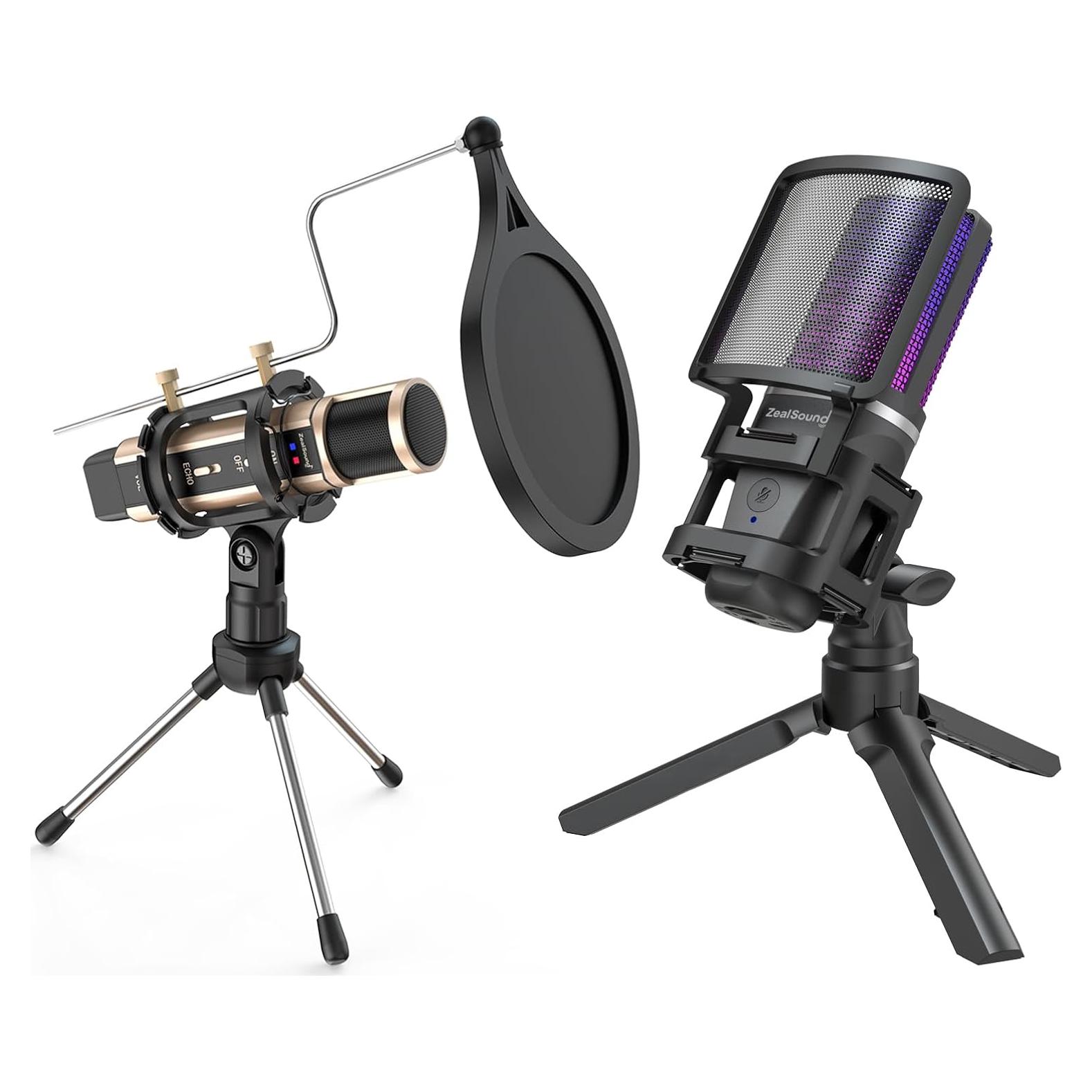 Micrófono de Condensador USB ZealSound K08-2S-FBA Negro