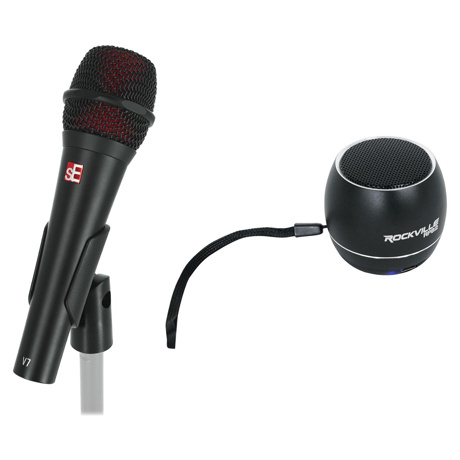 Paquete Micrófono Dinámico sE Electronics V7 + Altavoz Bluetooth Rockville RPB2