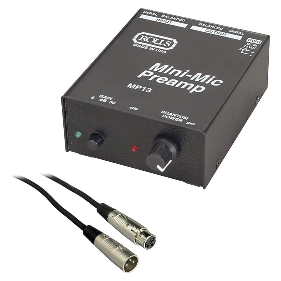 Preamplificador de Micrófono Rolls MP13 con Cable XLR 1.8m