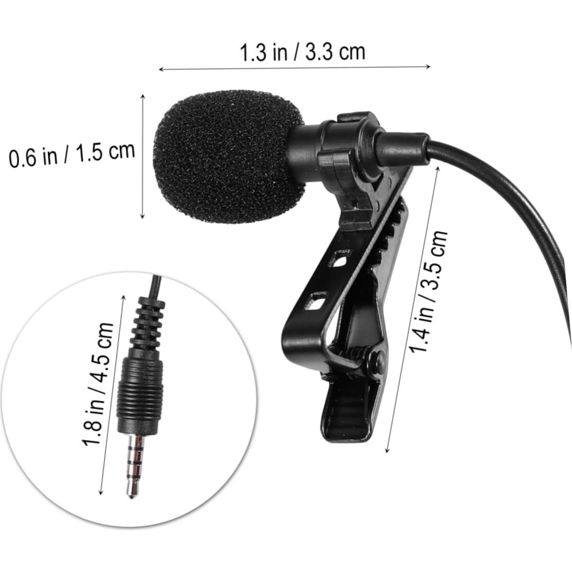 Micrófono Lavalier Clip MUELODSIC 1.5m Alta Sensibilidad