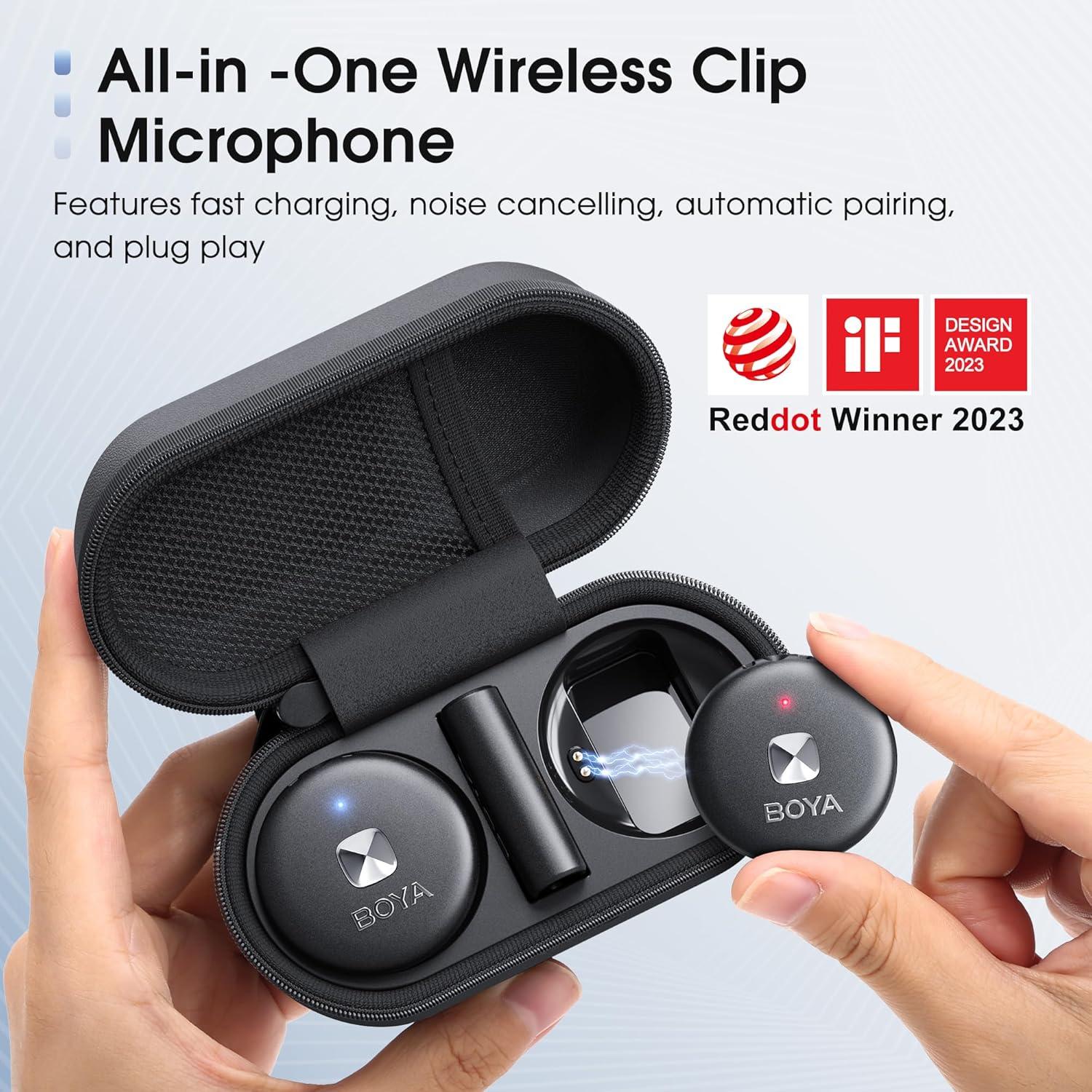 Micrófono Lavalier Inalámbrico BOYA Omic-D-B para iPhone 209g