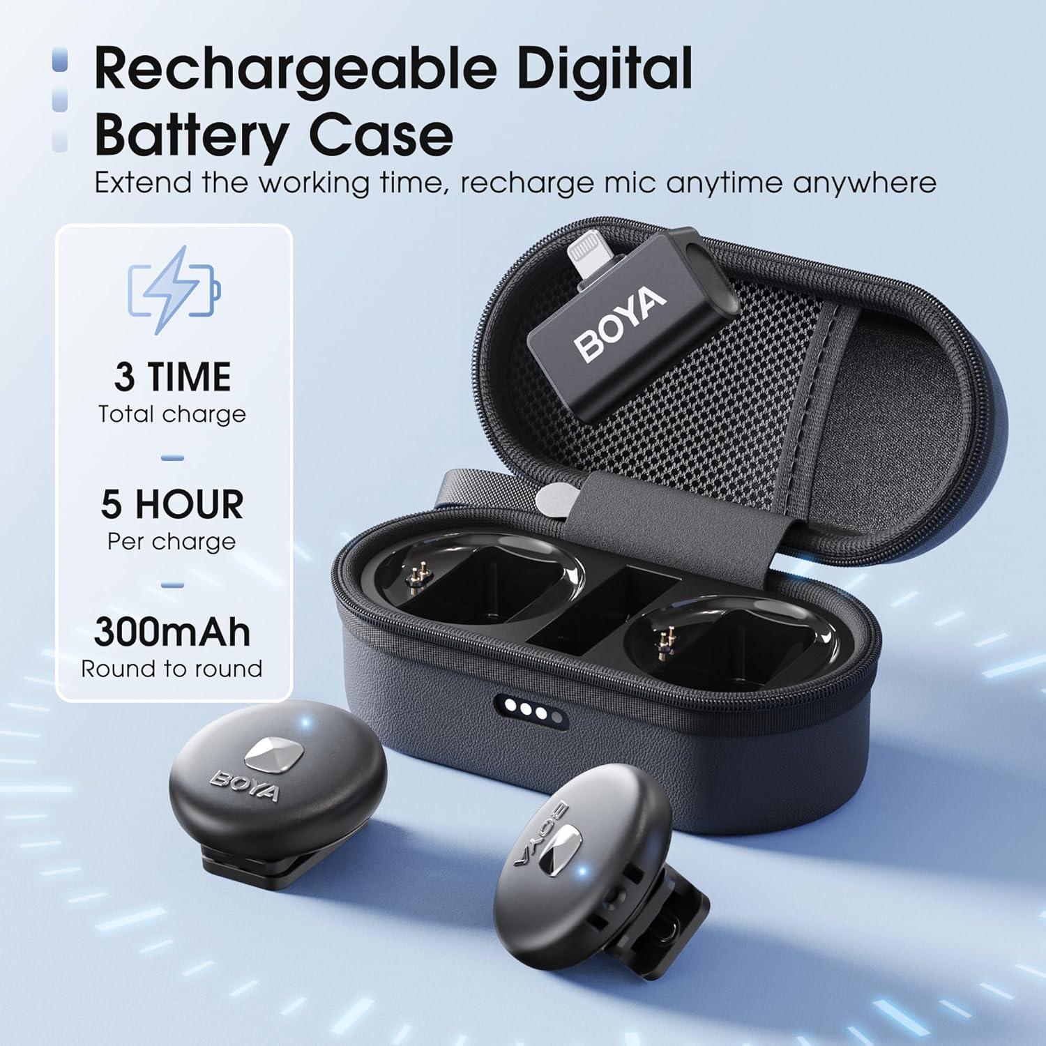 Micrófono Lavalier Inalámbrico BOYA Omic-D-B para iPhone 209g