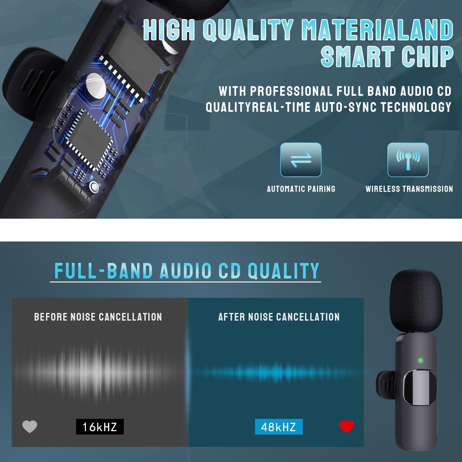 Micrófono Inalámbrico Lavalier Doble Partyear K1 para iPhone