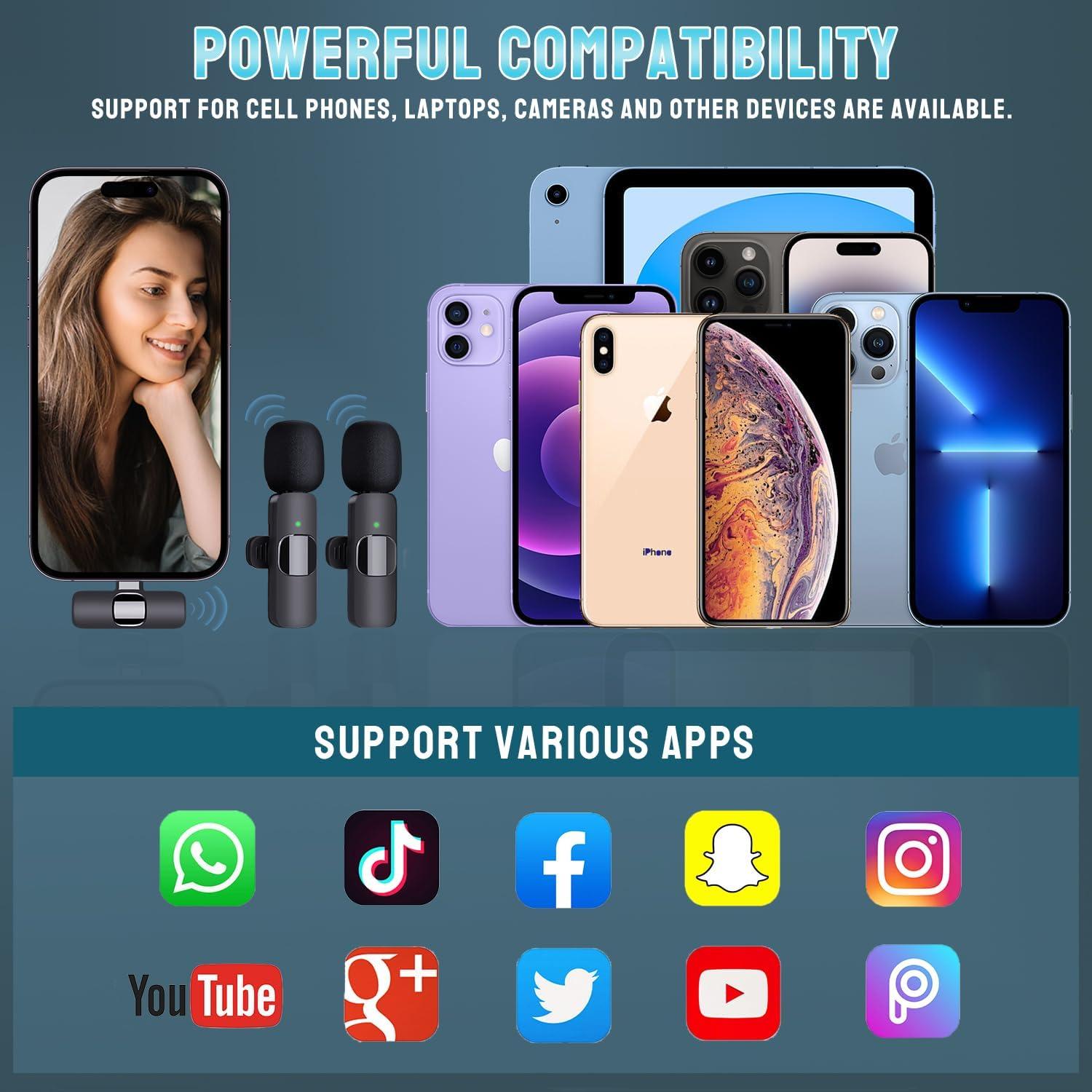 Micrófono Inalámbrico Lavalier Doble Partyear K1 para iPhone