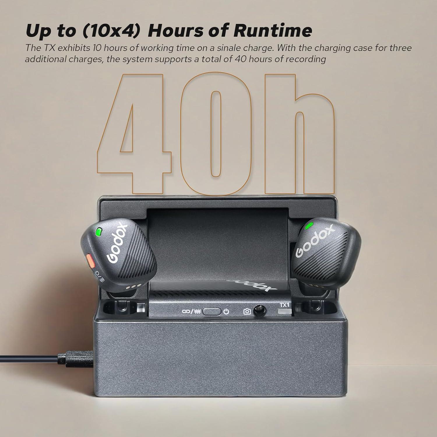 Micrófono Lavalier Inalámbrico Godox Cube-C Kit2 300m 48KHz