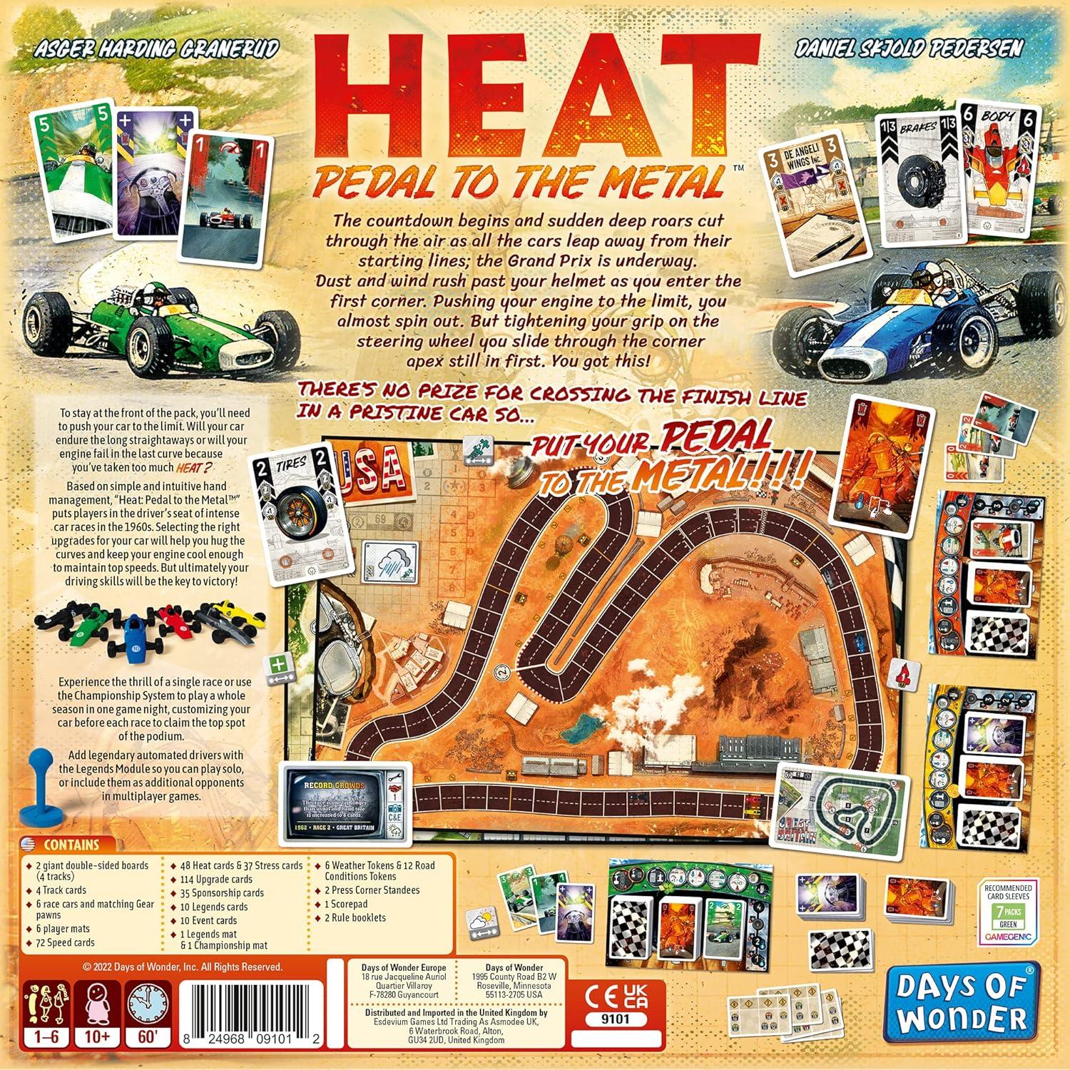 Juego de Mesa Heat: Pedal to the Metal - Carreras de Autos