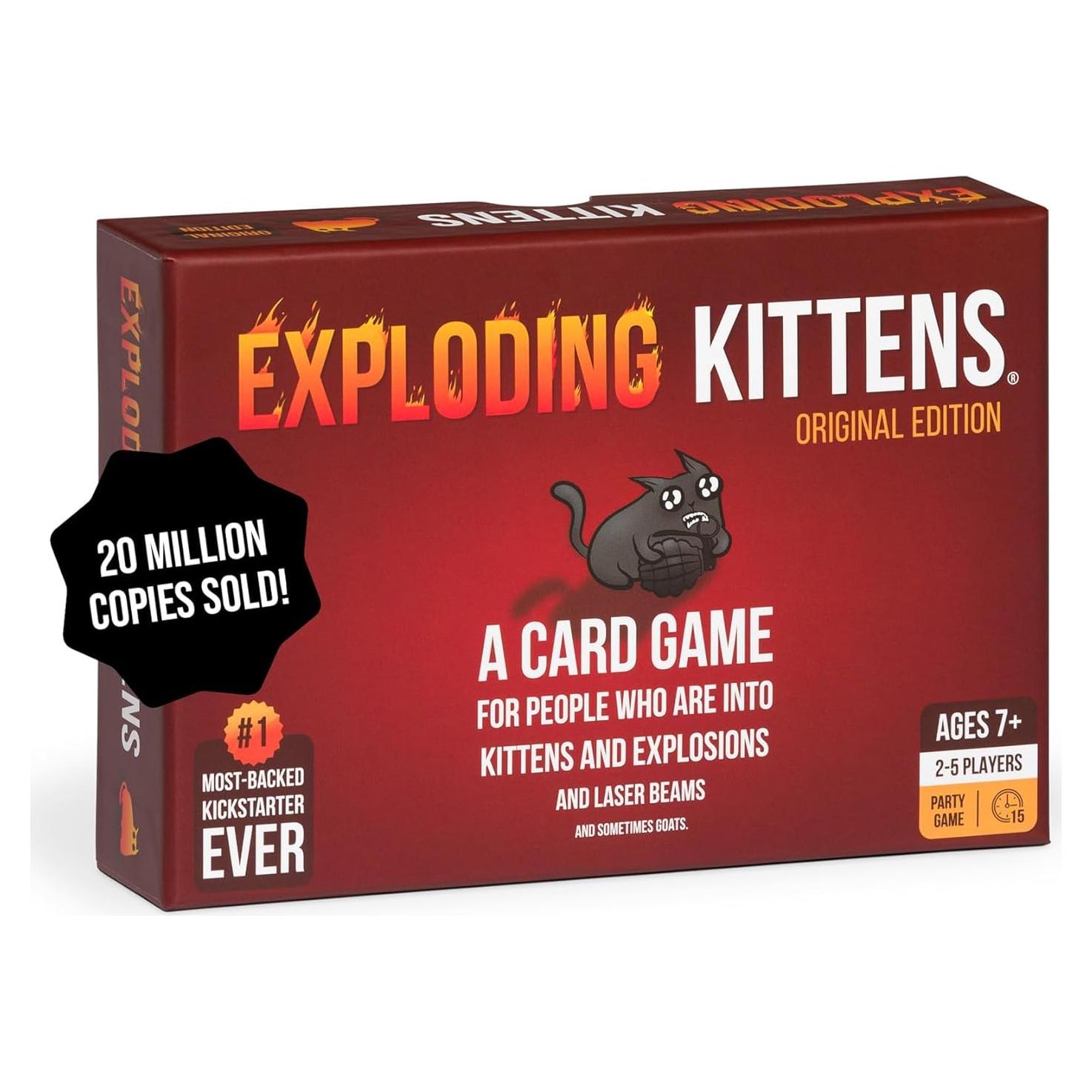 Exploding Kittens Juego de Cartas Original - 56 Cartas - 2-5 Jugadores