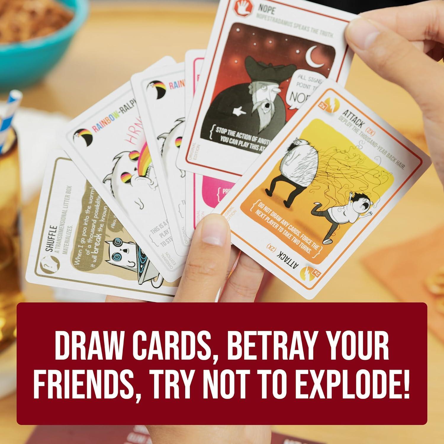 Exploding Kittens Juego de Cartas Original - 56 Cartas - 2-5 Jugadores
