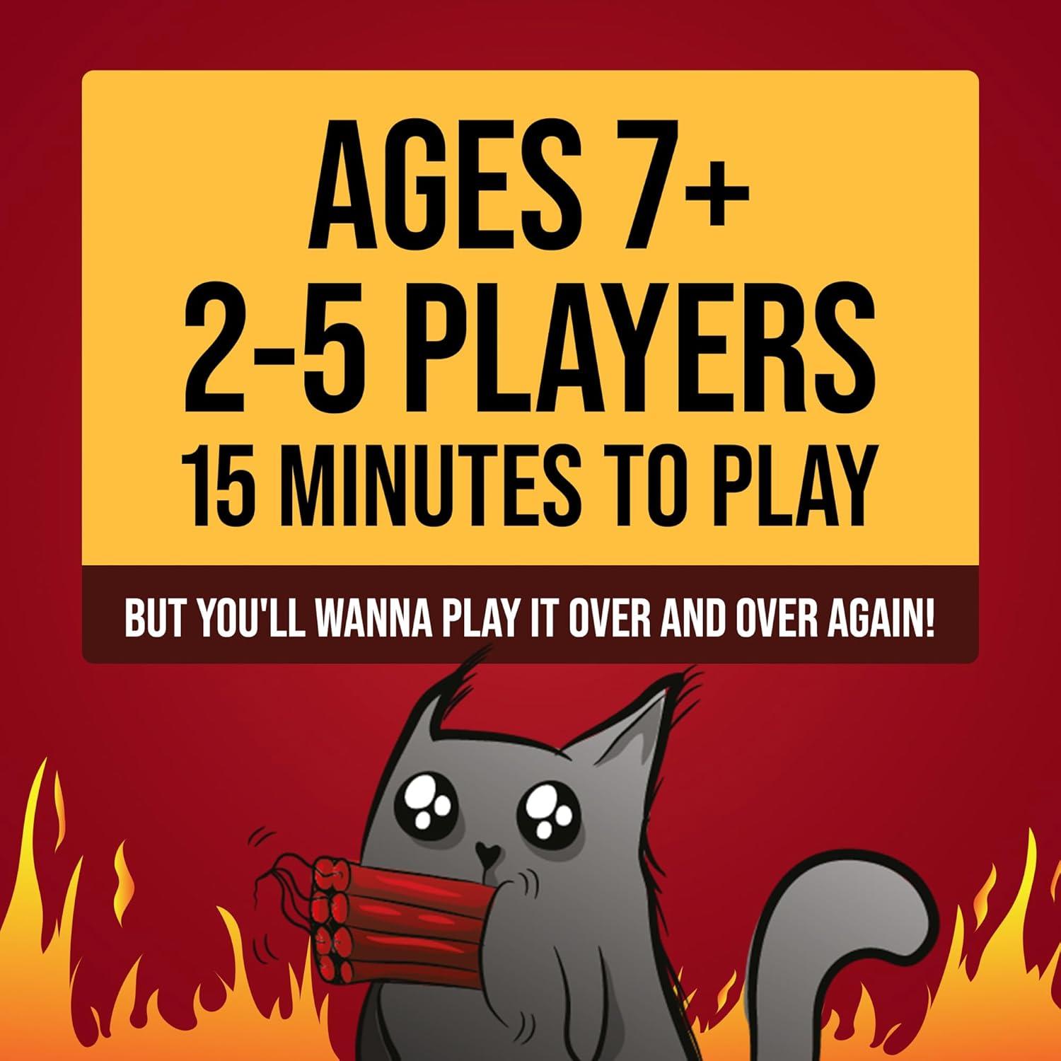 Exploding Kittens Juego de Cartas Original - 56 Cartas - 2-5 Jugadores