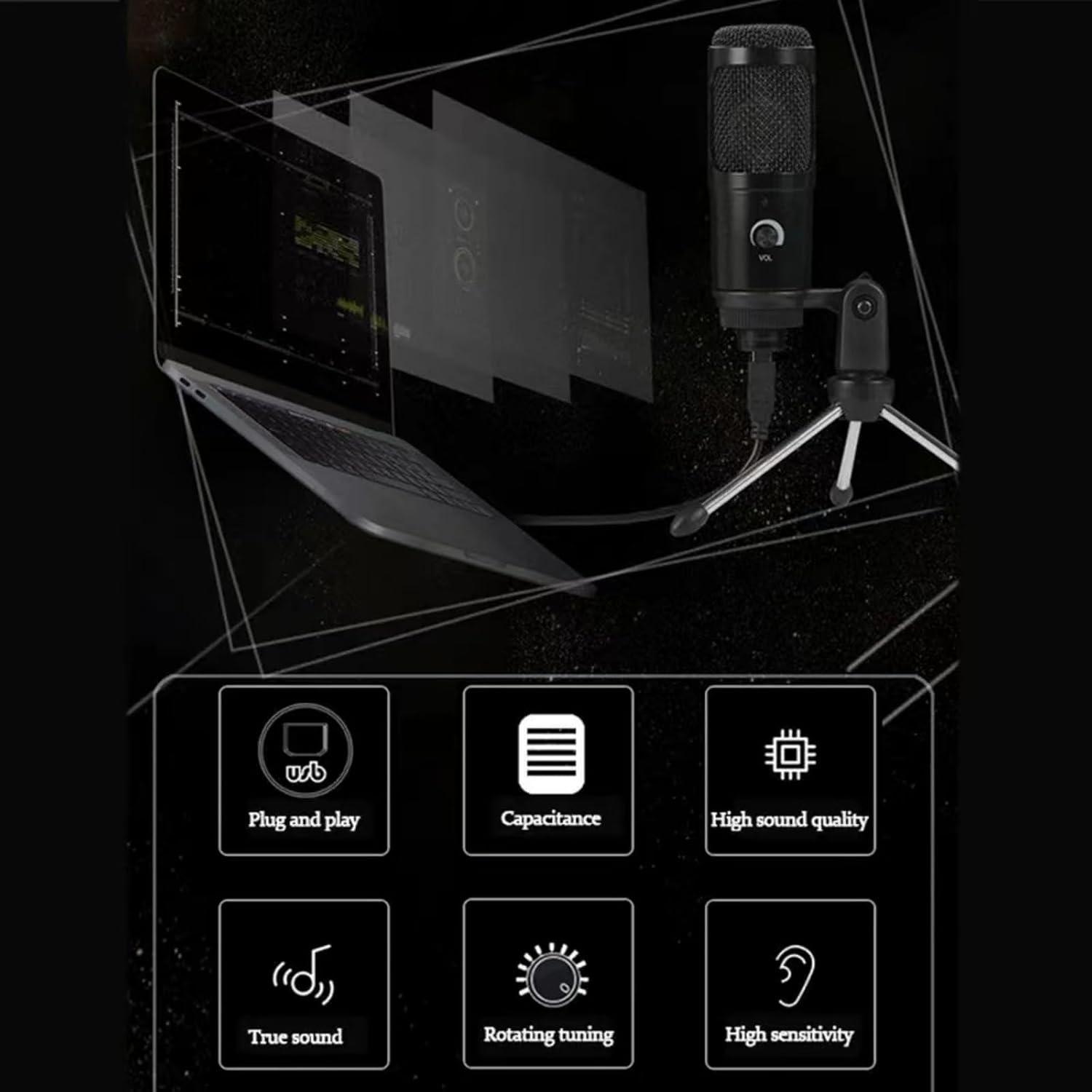 Micrófono USB Yinmei de Condensador para PC y Laptop