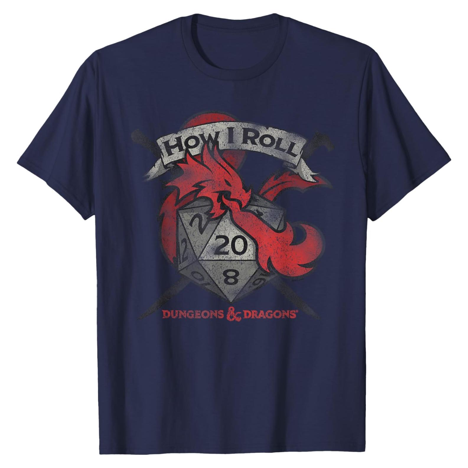 Camiseta Dungeons & Dragons How I Roll Niño Unisex Azul Marino