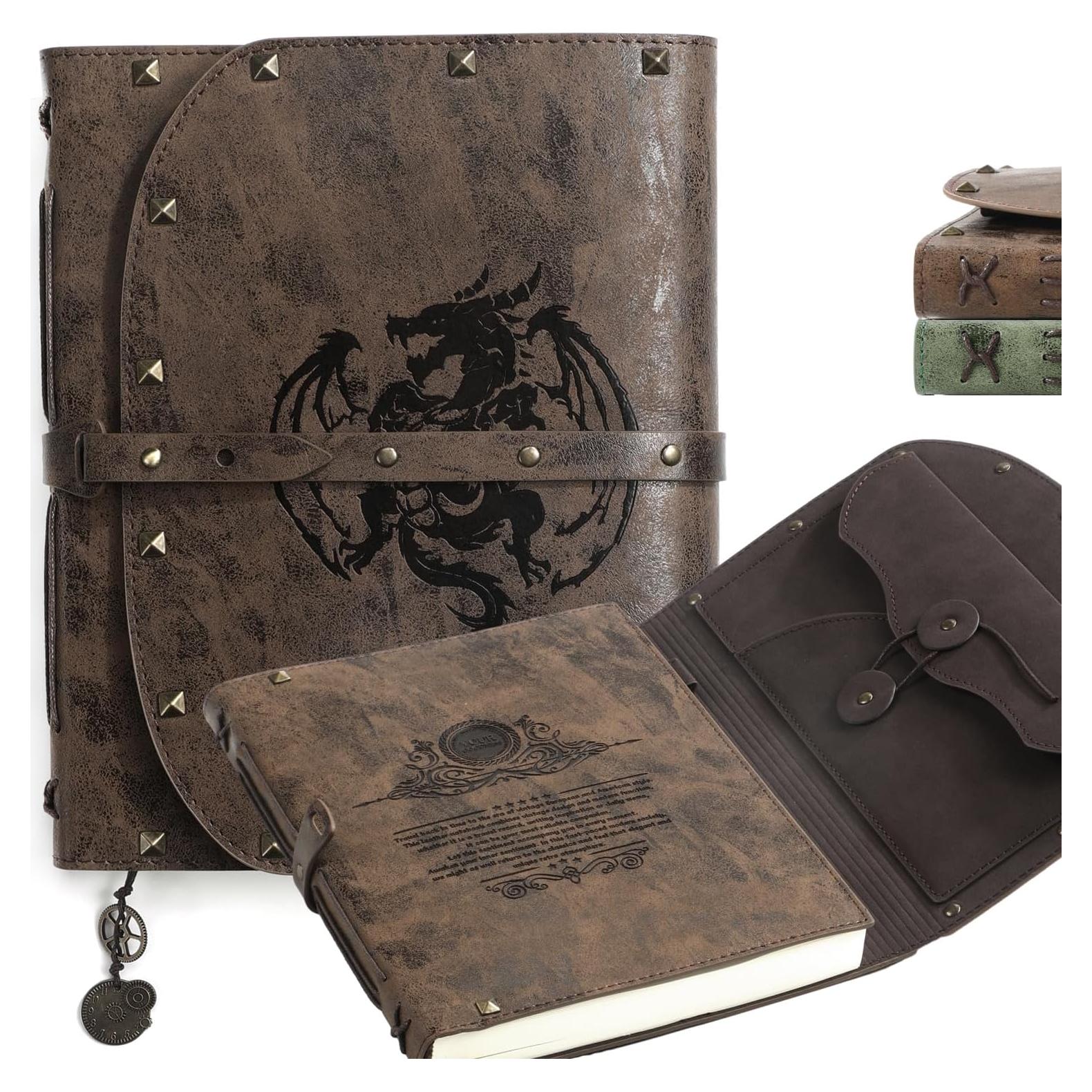 Cuaderno A5 de Dragón ACTIONDRAKE - 288 Páginas de Cuero