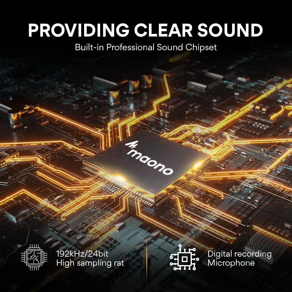 MAONO USB Microphone for PC, All in One USB Computer Microphone,192kHz/24bit,for Zoom Meeting, Podcasting, Streaming, YouTube, Voice Over, (AUA04&PD100U)