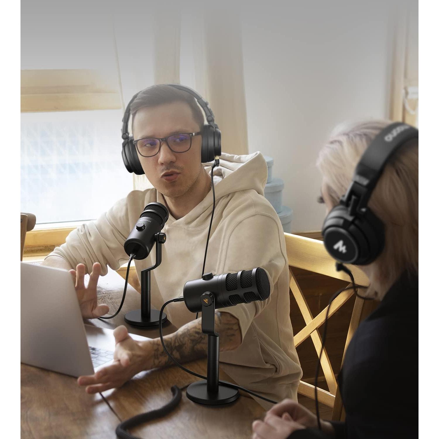 MAONO USB Microphone for PC, All in One USB Computer Microphone,192kHz/24bit,for Zoom Meeting, Podcasting, Streaming, YouTube, Voice Over, (AUA04&PD100U)