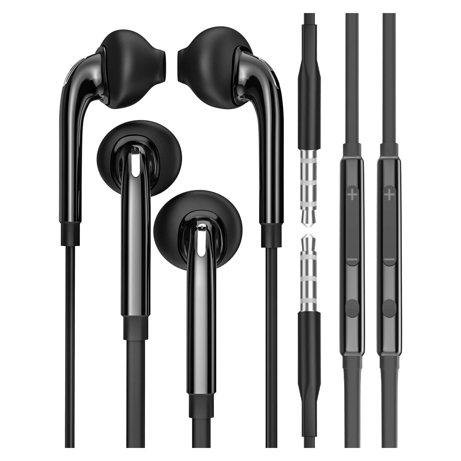 Headphone 3.5mm Jack Earbud with Microphone Wired Headset 2Pack Gaming Laptop Audifono Video Game Computer Ear for Kid for School PC Chromebook Auriculare Compatible for Samsung Galaxy