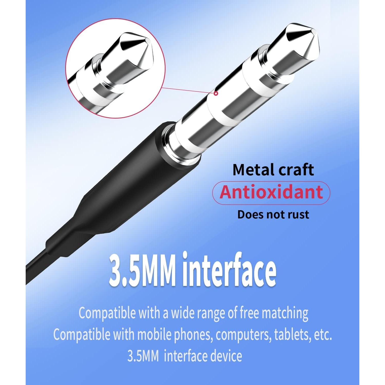 Headphone 3.5mm Jack Earbud with Microphone Wired Headset 2Pack Gaming Laptop Audifono Video Game Computer Ear for Kid for School PC Chromebook Auriculare Compatible for Samsung Galaxy