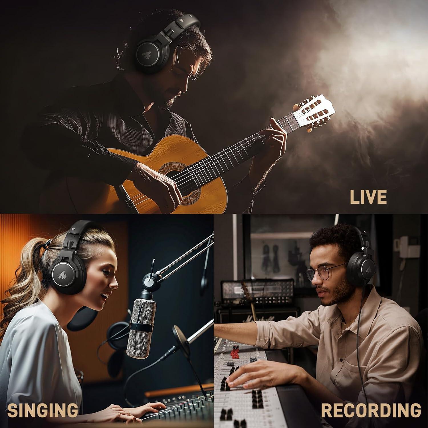 Kit de Micrófono Inalámbrico MAONO AI DM40 + Auriculares MH700