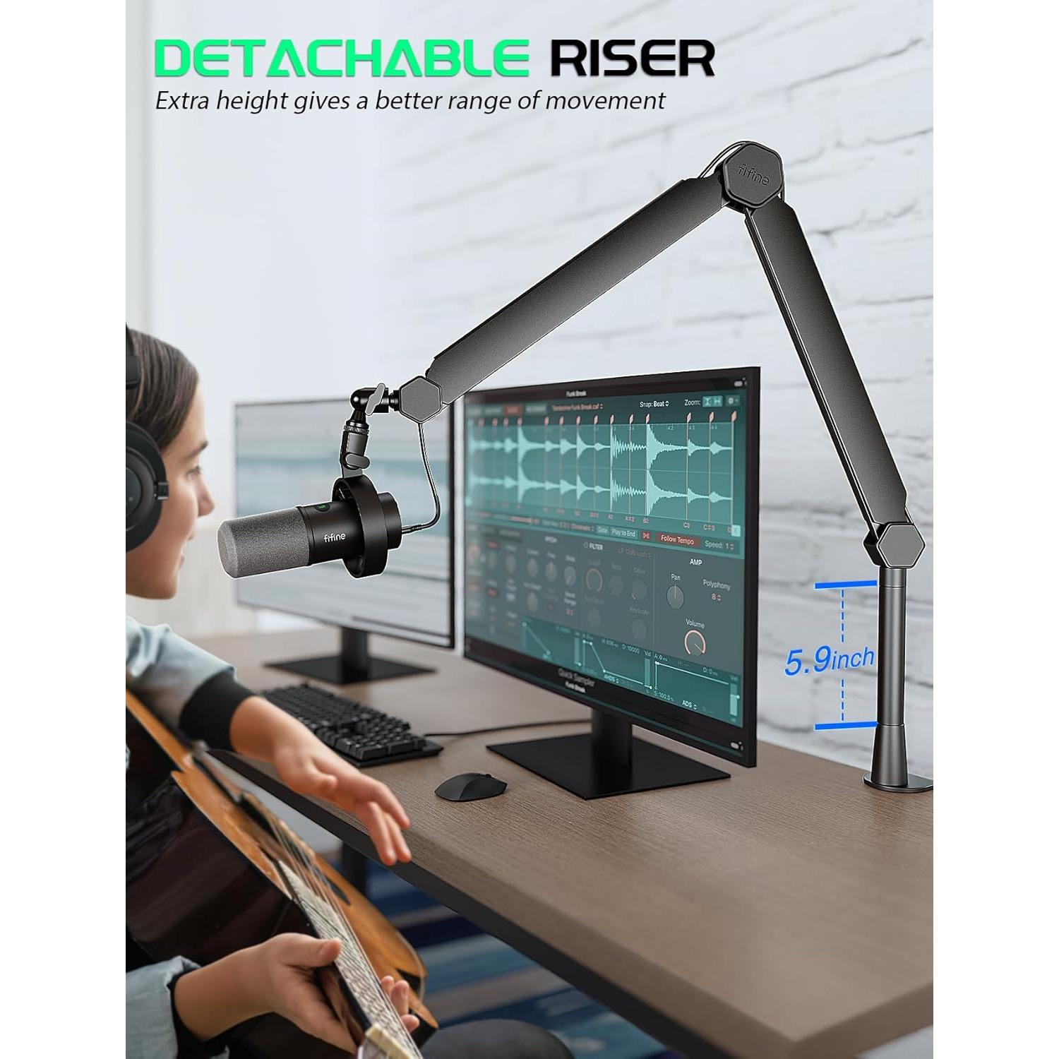 Kit Micrófono USB FIFINE K678+BM66T con Soporte y Control de Ganancia