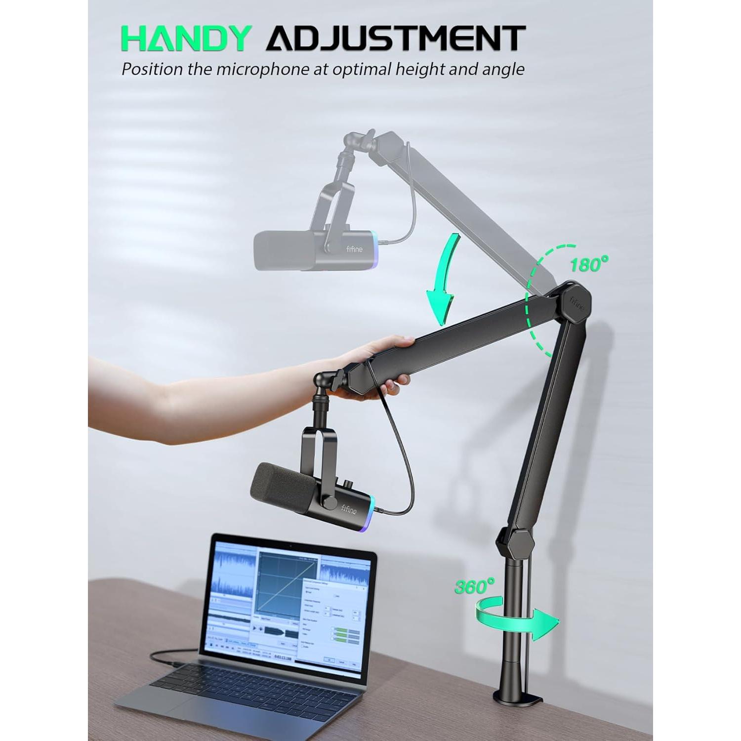 Kit Micrófono USB FIFINE K678+BM66T con Soporte y Control de Ganancia