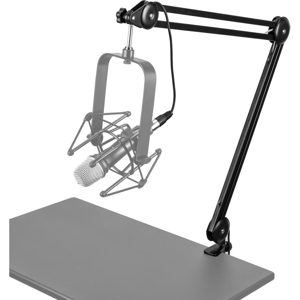Micrófono de condensador cardioide Audio-Technica AT2020 con brazo y cable XLR