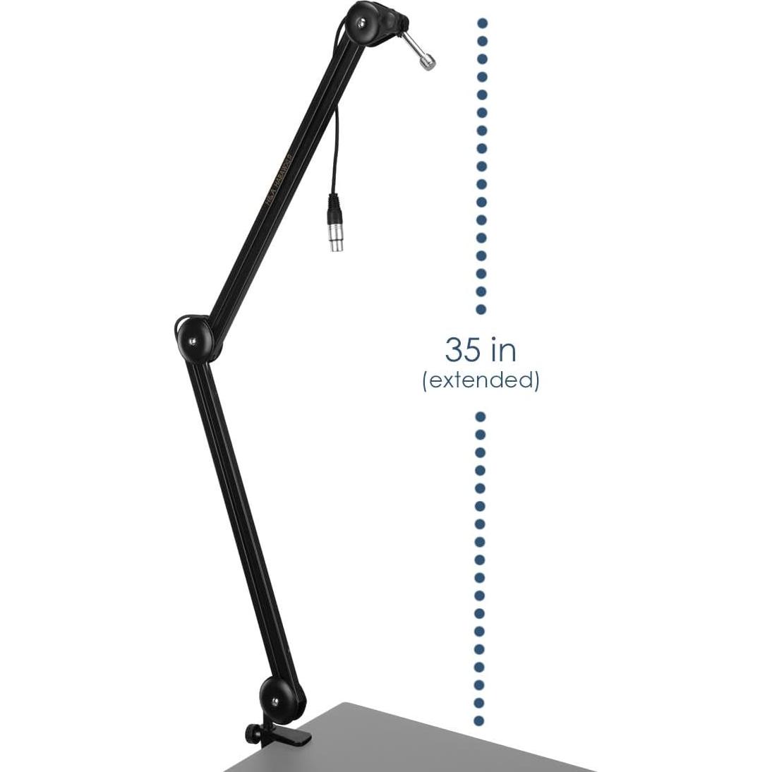 Micrófono de condensador cardioide Audio-Technica AT2020 con brazo y cable XLR
