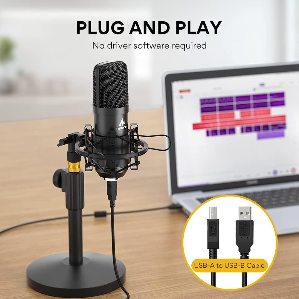 MAONO AU-A04T USB Microphone with PD200X Dynamic Microphone Bundle for Podcast, Studio, Streaming, YouTube, Recording, Vocal