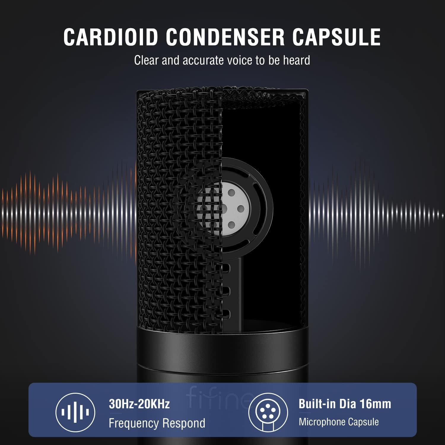 Kit Micrófono Condensador XLR FIFINE K669C + Soporte Brazo Ajustable