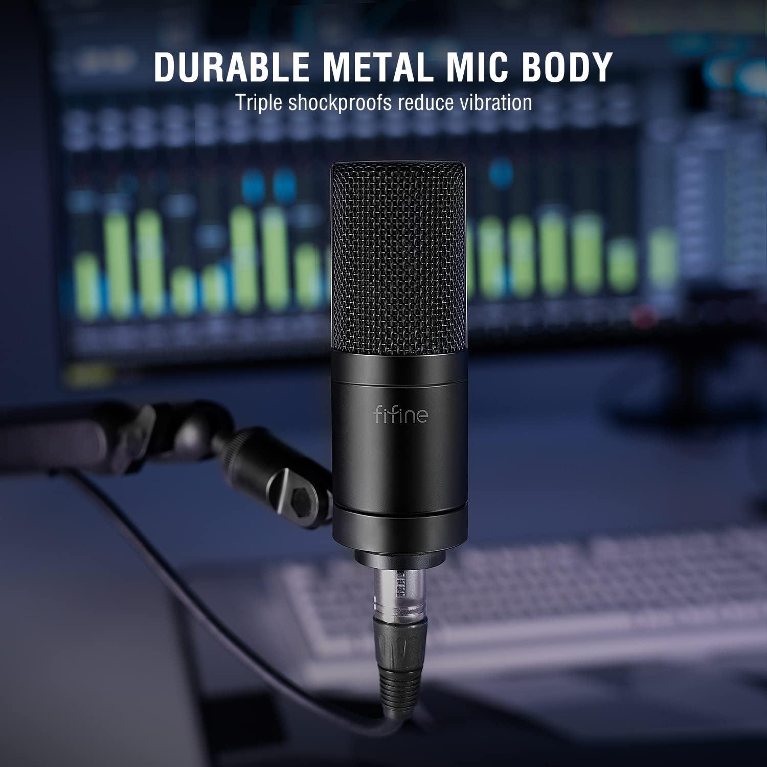 Kit Micrófono Condensador XLR FIFINE K669C + Soporte Brazo Ajustable