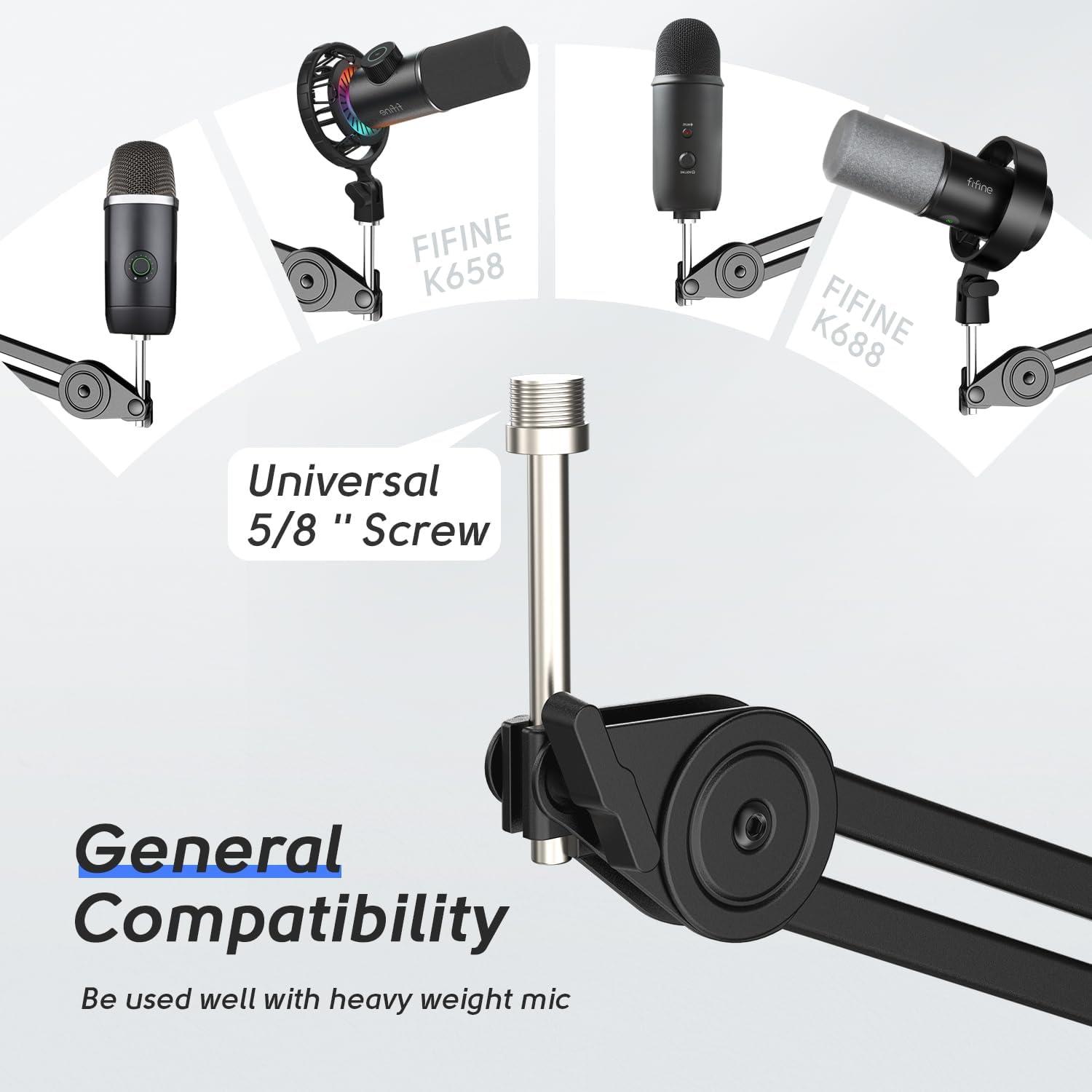 Kit Micrófono Condensador XLR FIFINE K669C + Soporte Brazo Ajustable