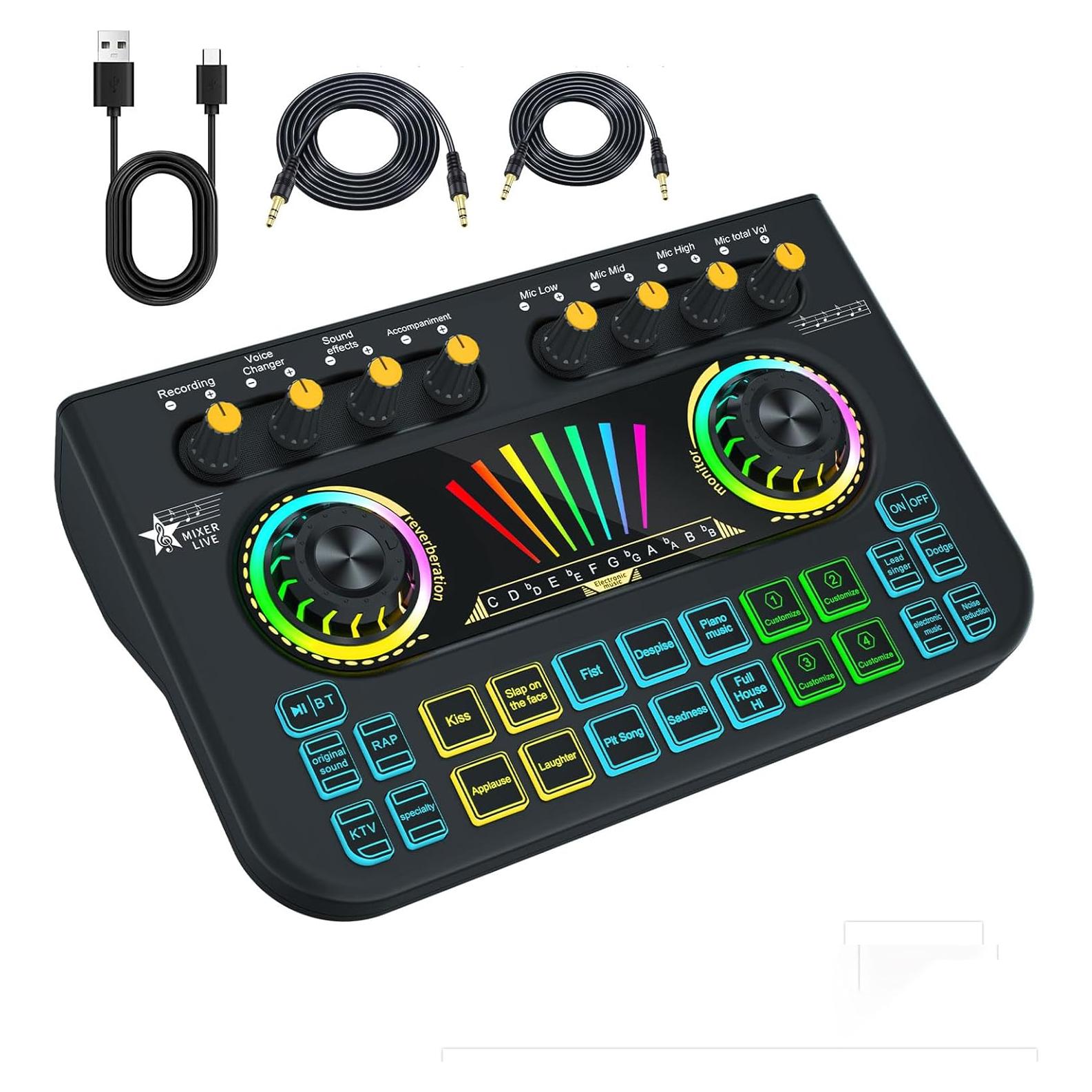 Mezclador de Audio USB X3 para Gaming y Podcast - 428g