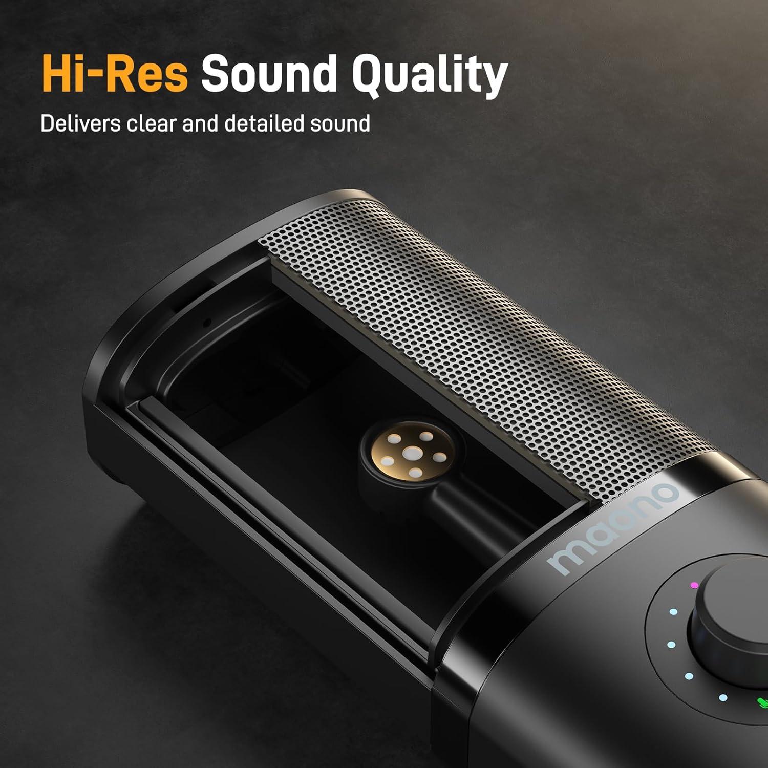 Paquete de micrófono MAONO PM450S con auriculares MH601 para PC