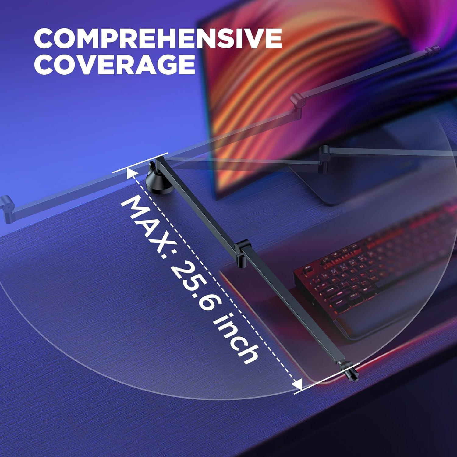 Low Profile Mic Arm, 360° Rotatable Microphone Arm Stand Foldable Desk Mic Boom Arm with 3/8" to 5/8" Adapter for Fifine AM8 K669B Blue Yeti HyperX QuadCast SoloCast AT2020 and Other Mics