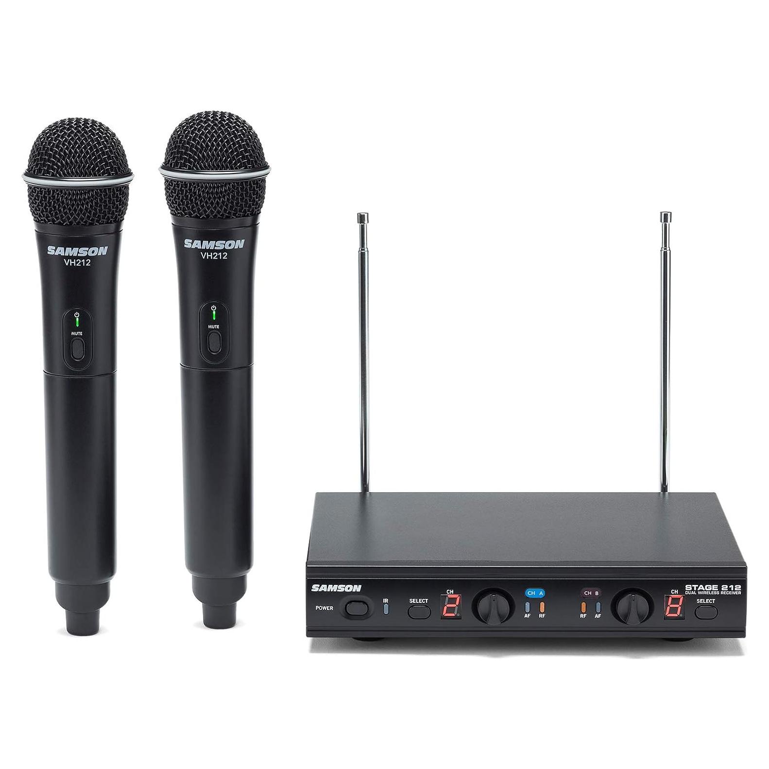 Sistema Inalámbrico VHF Dual Samson Stage 212 con 2 Micrófonos Q6