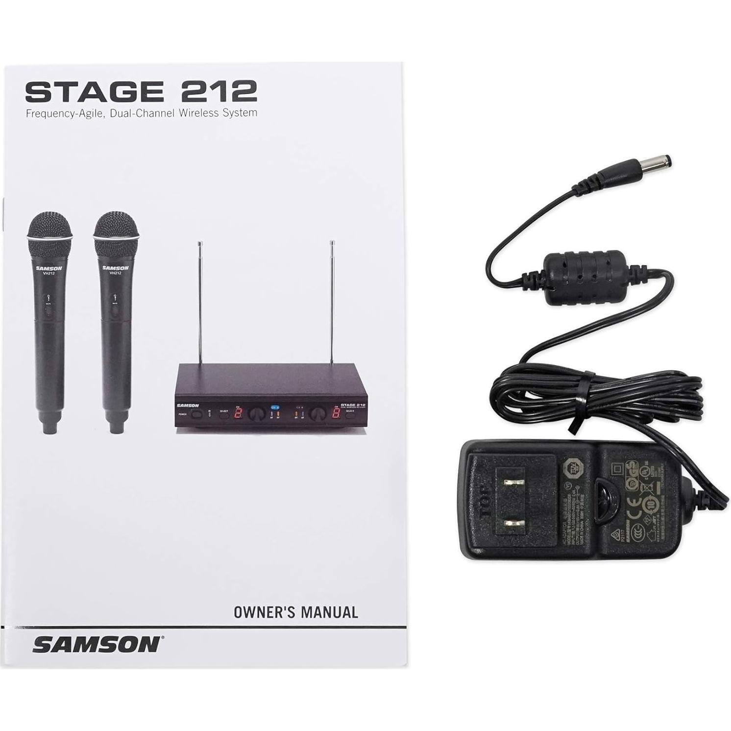 Sistema Inalámbrico VHF Dual Samson Stage 212 con 2 Micrófonos Q6