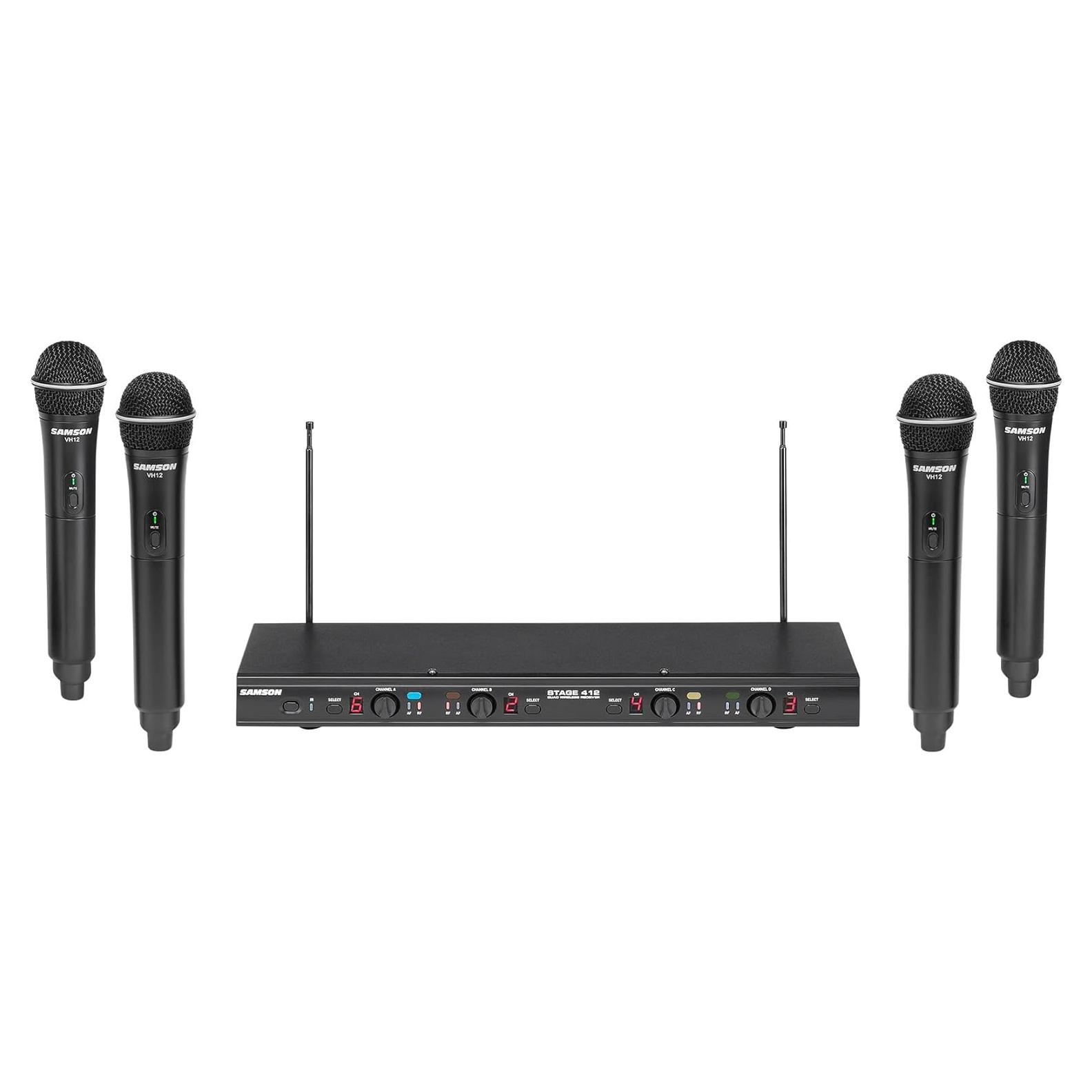 Sistema de micrófono inalámbrico VHF Samson Stage 412 4 canales