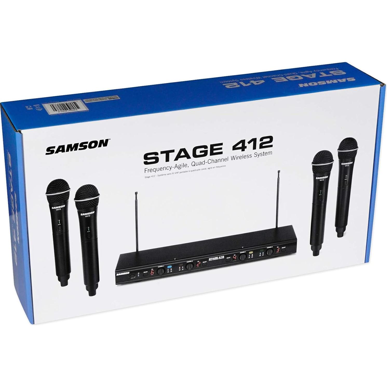 Sistema de micrófono inalámbrico VHF Samson Stage 412 4 canales
