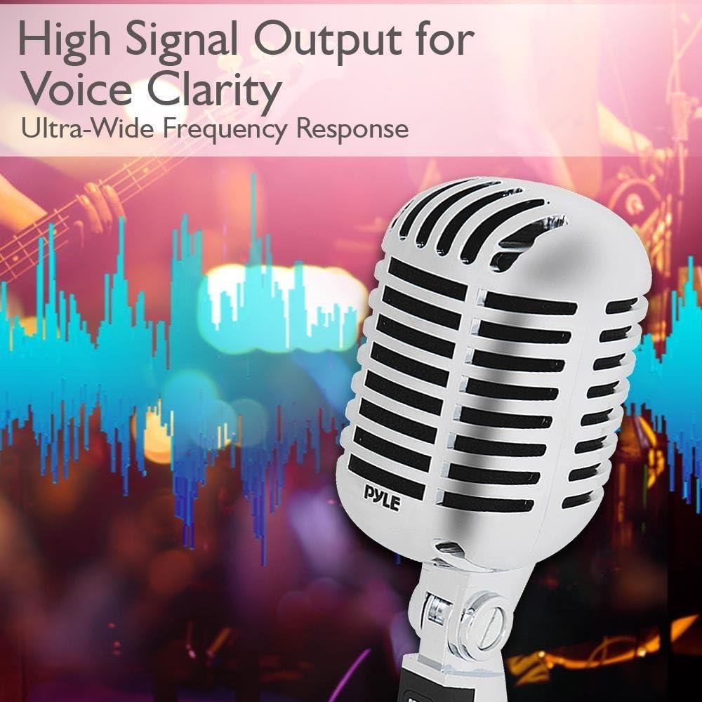 Micrófono Vocal Dinámico Pyle PDMICR42SL Plata Unidireccional