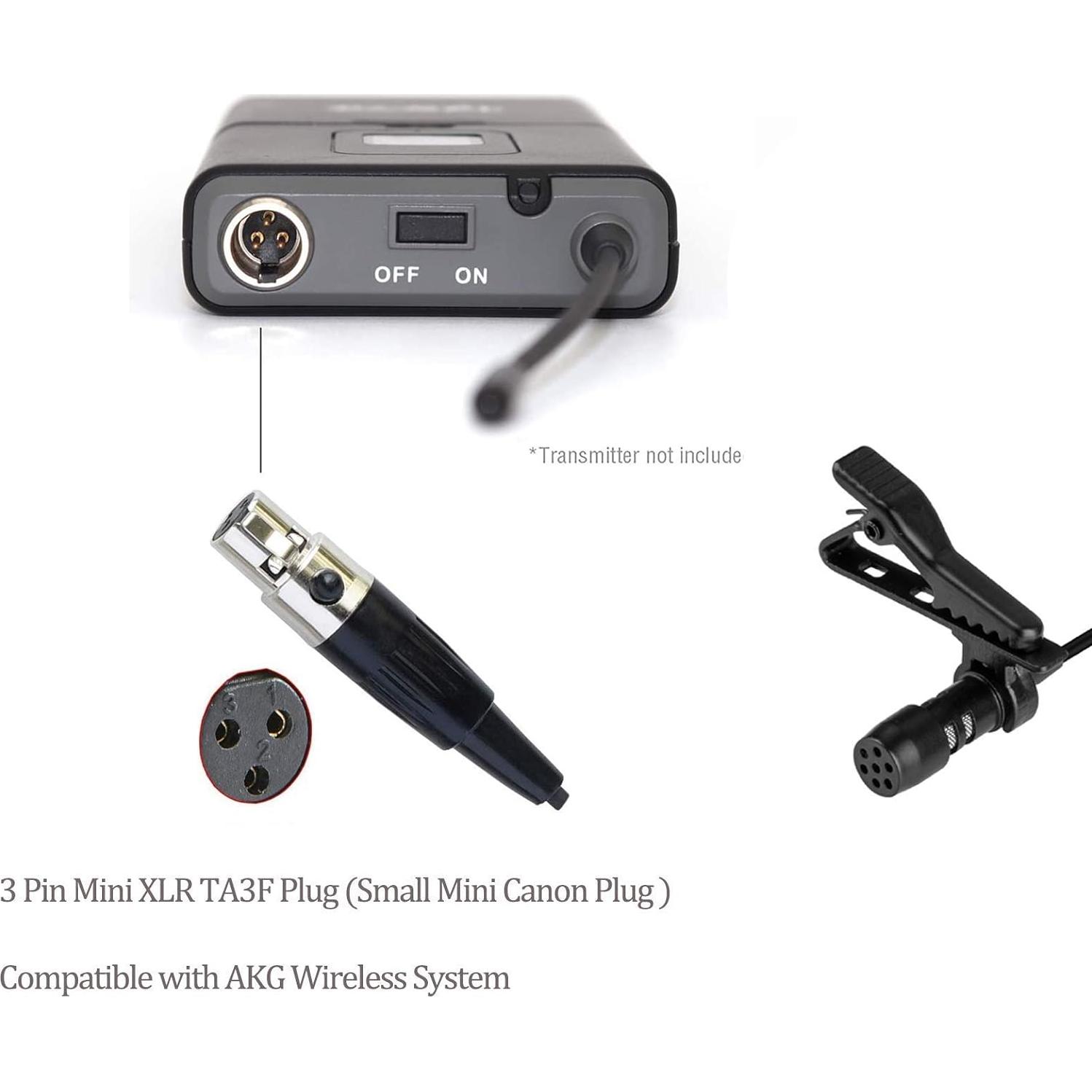 Micrófono Lavalier Sujeetec Mini XLR TA3F - Condensador Unidireccional