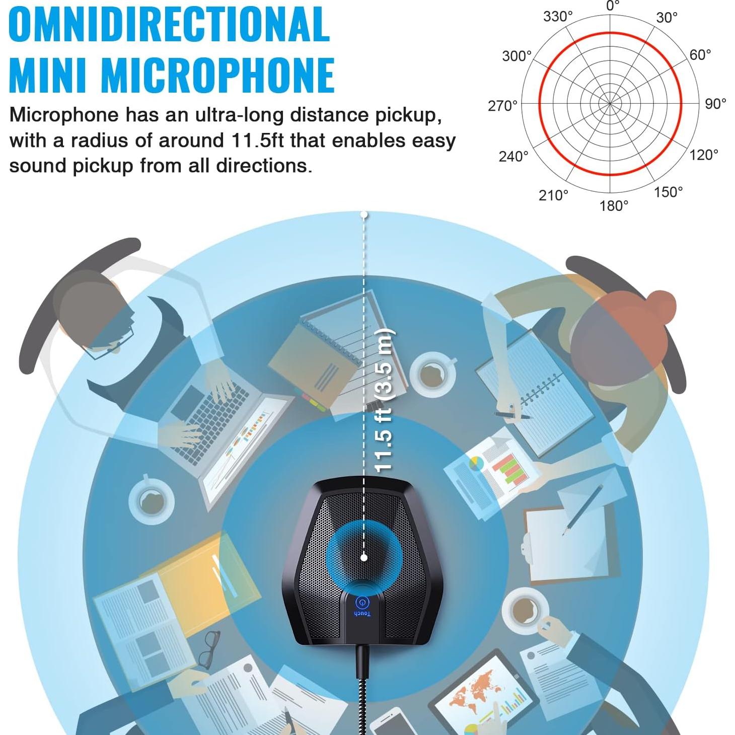 Micrófono USB de Conferencia TONOR G11 Omnidireccional 3.5m