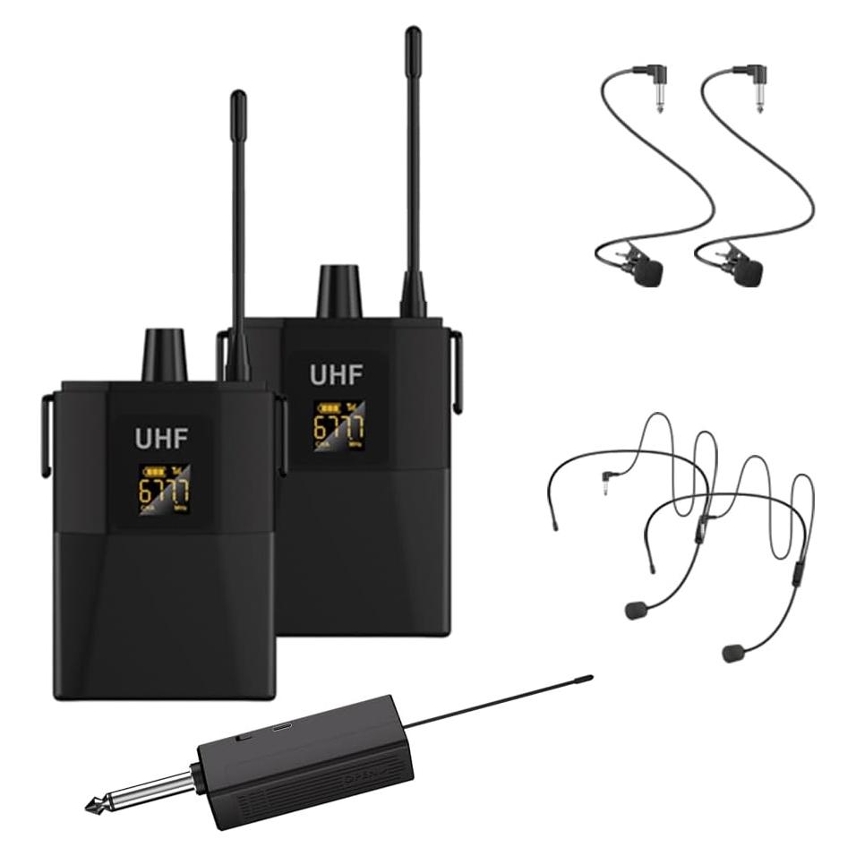 Sistema de micrófonos lavalier inalámbricos Nuoxiange MT02-2