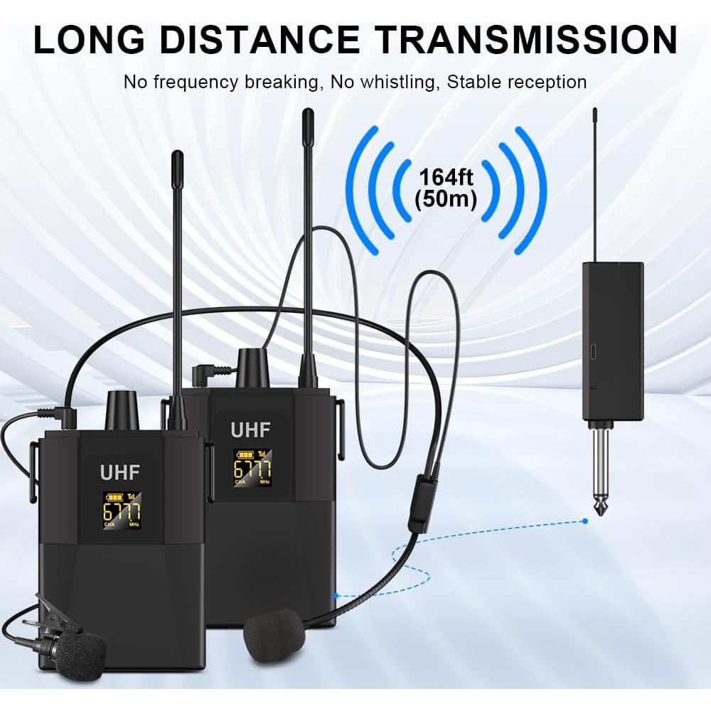 Sistema de micrófonos lavalier inalámbricos Nuoxiange MT02-2