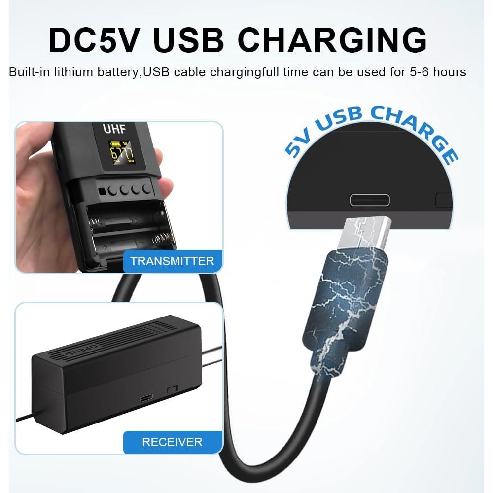 Sistema de micrófonos lavalier inalámbricos Nuoxiange MT02-2