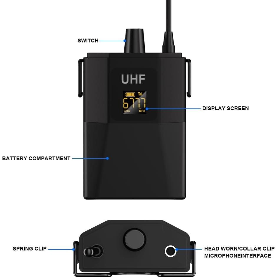 Sistema de micrófonos lavalier inalámbricos Nuoxiange MT02-2