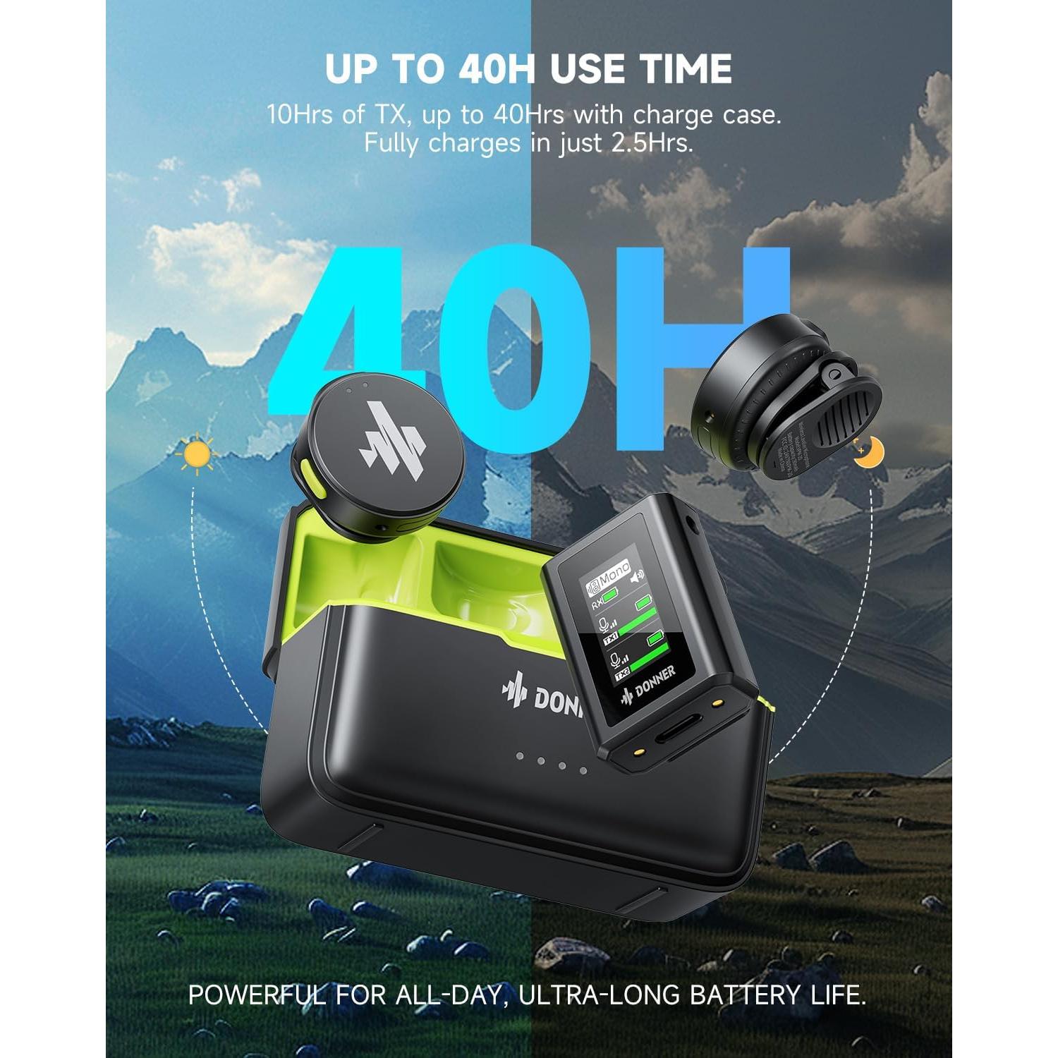 Micrófono Lavalier Inalámbrico Donner VPM-20 2 Canales 305m