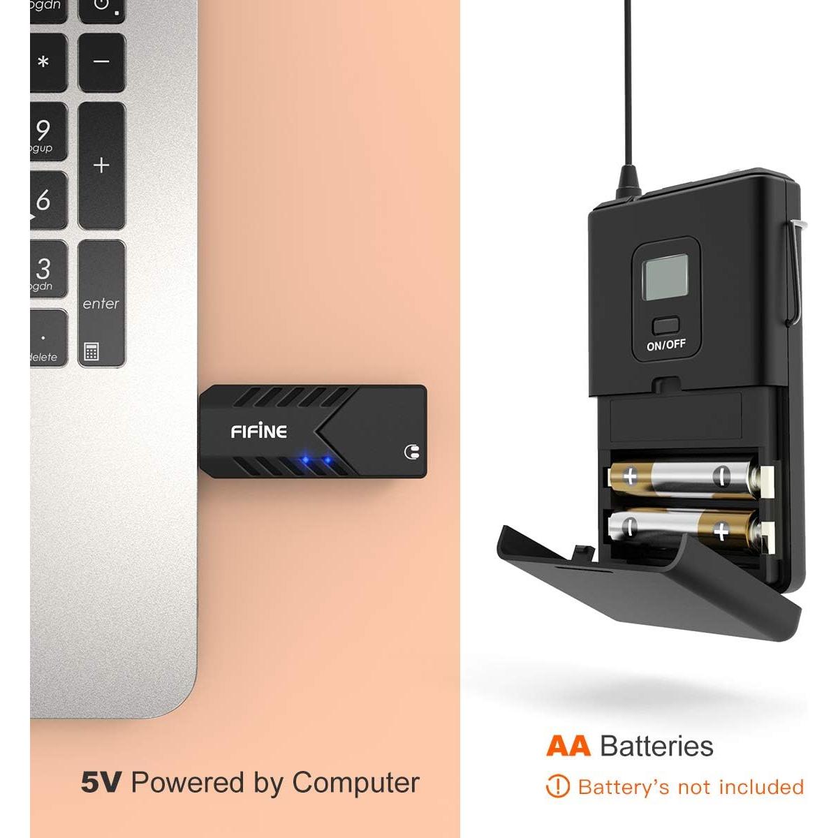 Micrófono Inalámbrico USB FIFINE K031B para PC y Mac