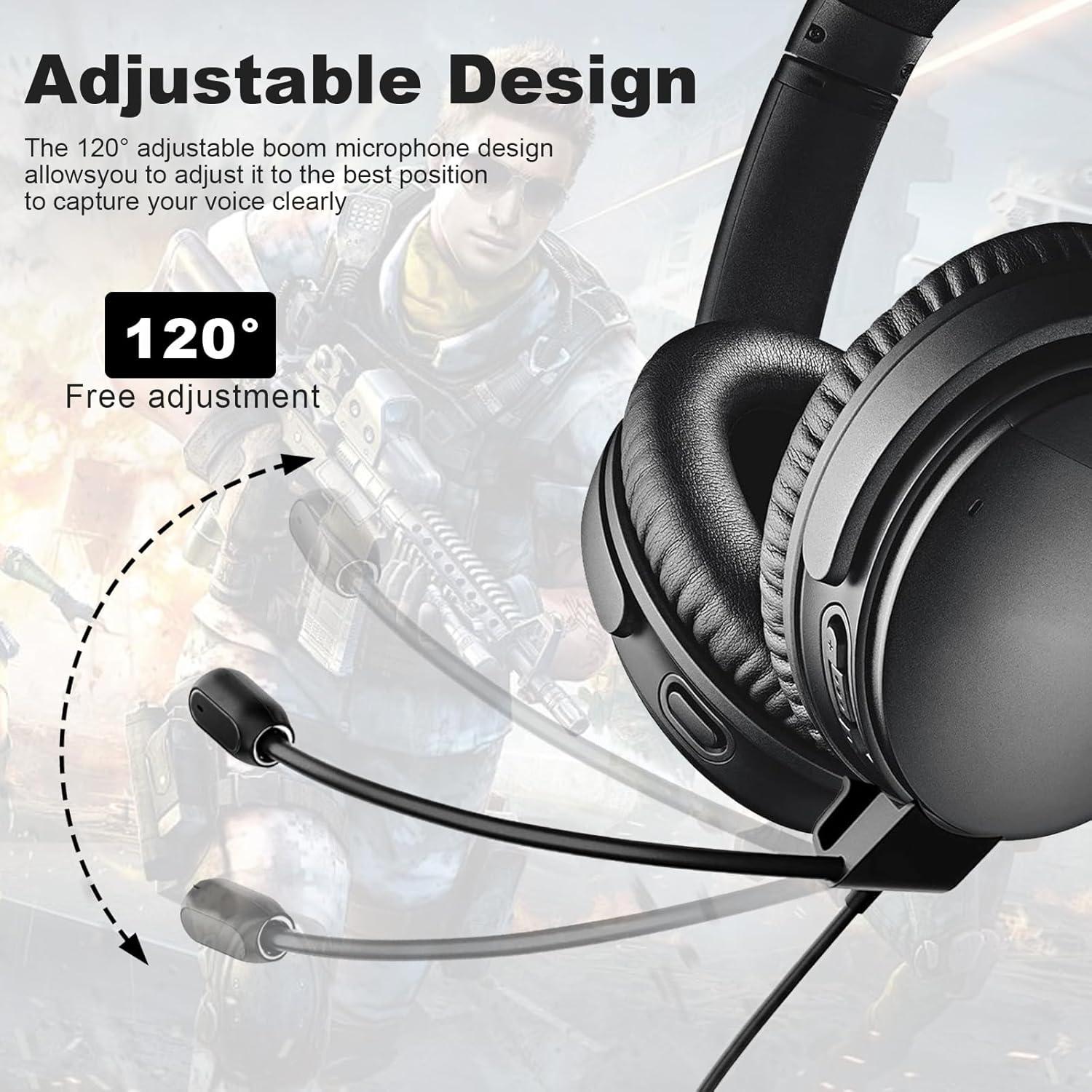 Cable de Audio con Micrófono Boom Desmontable Toeasor para Bose QC35